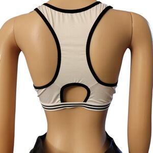 Stylish Black and White Racerback Sports Bra